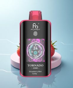 Fumot Tornado 25000 Puffs Fragola Menta Caramella con Schermo HD e Batteria Ricaricabile 700mAh