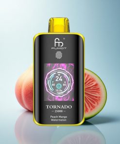 Fumot Tornado 25000 Puffs Pesca Mango Anguria con Batteria Ricaricabile 700mAh e Schermo HD