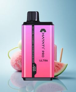 Hayati Pro Ultra 15000 Puffs Bomba di Frutta Fragola-Anguria Gomma da Masticare con 850mAh e 12ml