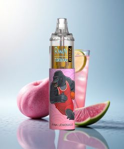 RandM Fumot Tornado 7000 Puffs Limone Rosa Lucente con Batteria 850 MAH e Coil a Maglia
