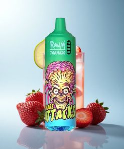 RandM Fumot Tornado 9000 Puffs Limonata alla Fragola con Display RGB e Bobina a Maglie