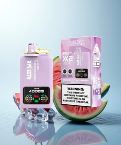 Razz Bar 40000 Puffs Fragola Anguria - Uva Ghiacciata con Display Potenza e Doppia Bobina Mesh