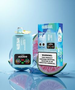 Razz Bar 40000 Puffs Gelato Lampone Ghiaccio-Anguria Gomma da Masticare con Schermo Potenza e Bobina Mesh 1.0Ohm 2